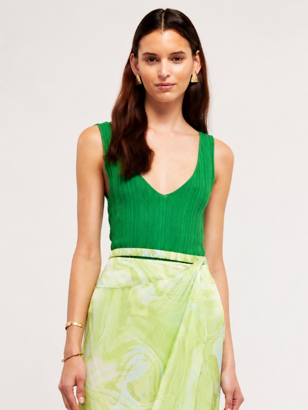 NWT Ginia Brianna Knit Singlet Emerald Green Sz S